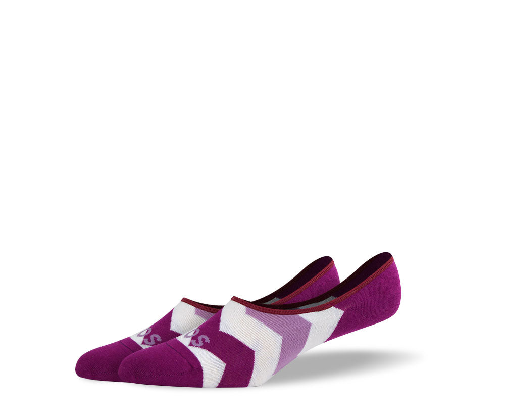 Men's Large Purple Zig Zags No Show Socks