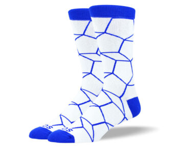 Men's Blue & White Pentagon Socks