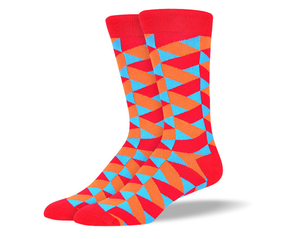 Men's Red Cool Ribbon Design Socks