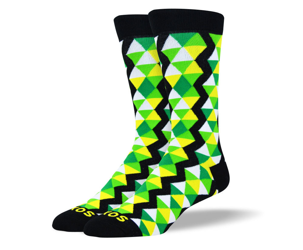 Men's Funny Green Triangle Socks