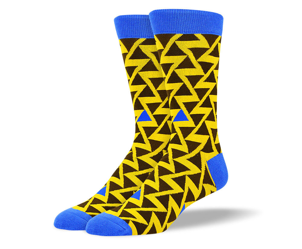 Men's Bold Yellow Zig Zag Socks