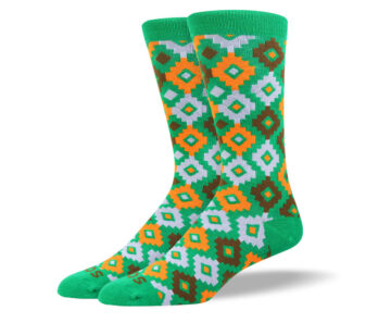 Men's Unique Green Diamond Socks