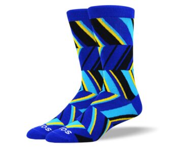 Men's Crazy Blue Zig Zag Socks