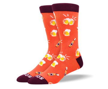 Men's Funny Orange Beer Socks