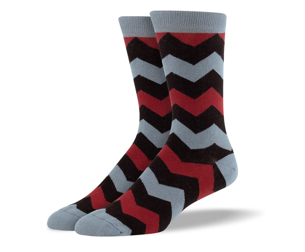 Men's Dark Brown Zig Zag Socks