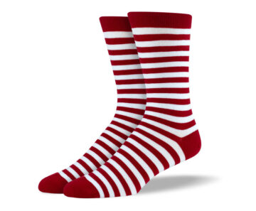 Men's Red & White Stripes Socks