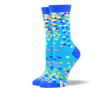 Women's Fashion Blue Triangles Socks