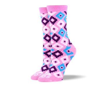 Women's Unique Pink Diamond Socks