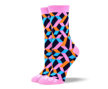 Women's Unique Pink Shape Socks
