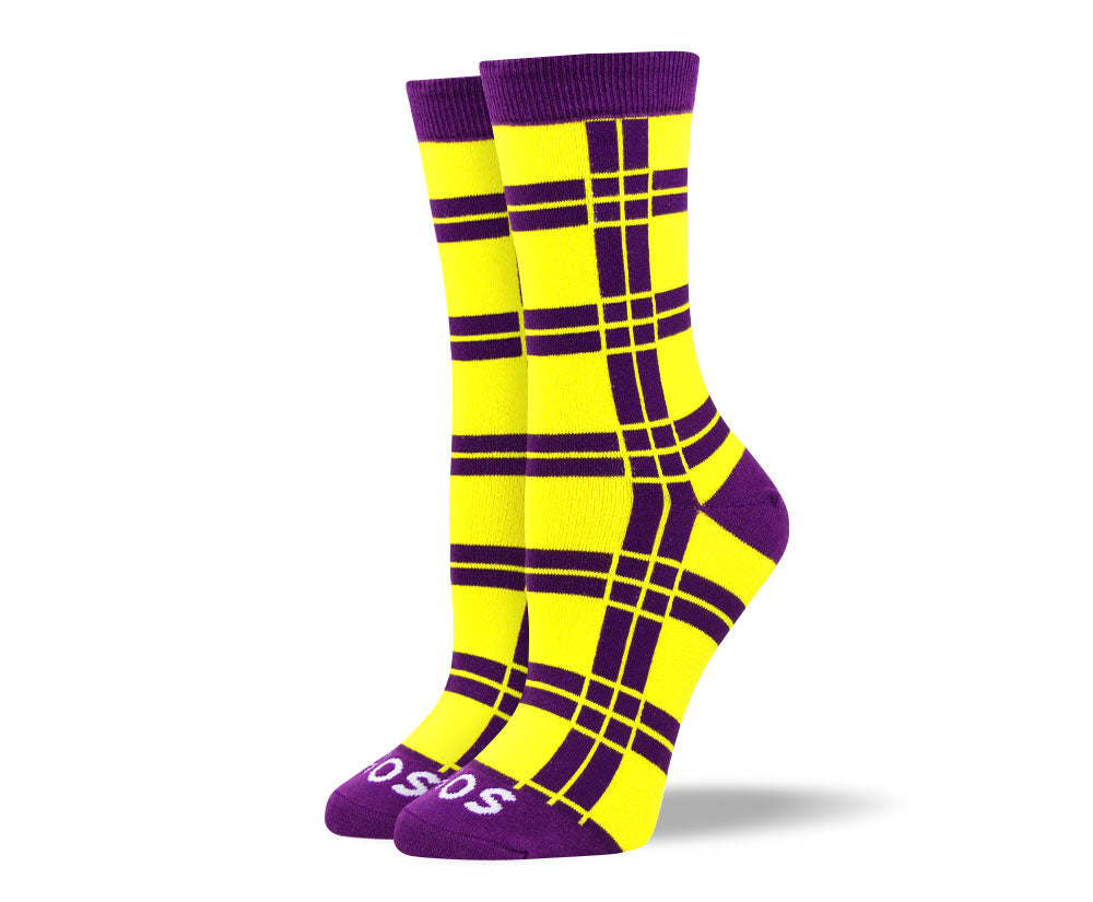 Women's Funky Yellow Rectangle Socks