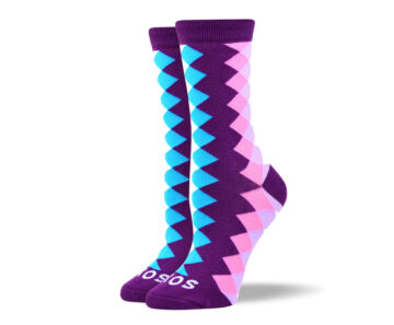 Women's Trendy Purple Diamond Socks