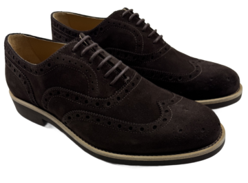 Mens Brown Suede Wingtip Dress Shoes