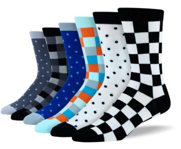 Men's Fancy Checkered & Polka Dot Bundle - 6 Pair