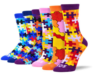 Men's & Women's Fun Puzzle Sock Bundle - 6 Pair